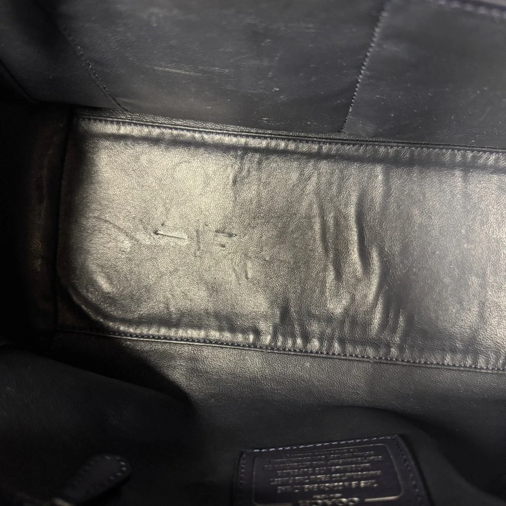 Coach Drifter Carryall Navy Snake Embossed Leather 2016 Gunmetal Hardware - Picture 14 of 15